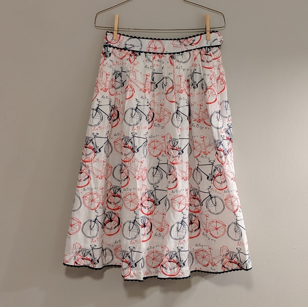 Tulip B Bicycle Print Midi Skirt